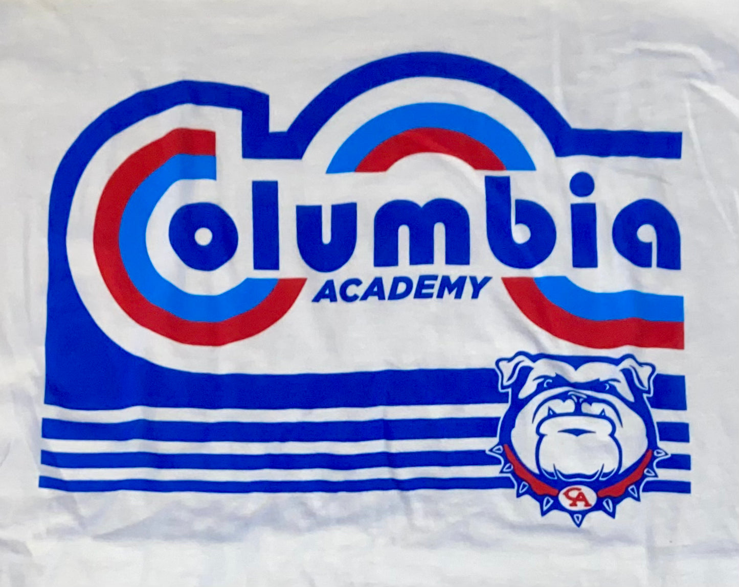 Retro White Columbia Academy T-Shirt