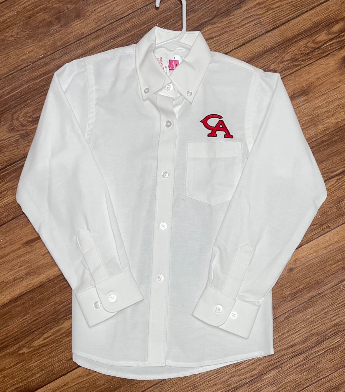 Uniform White Oxford Button Up Embroidered Shirt - #1404