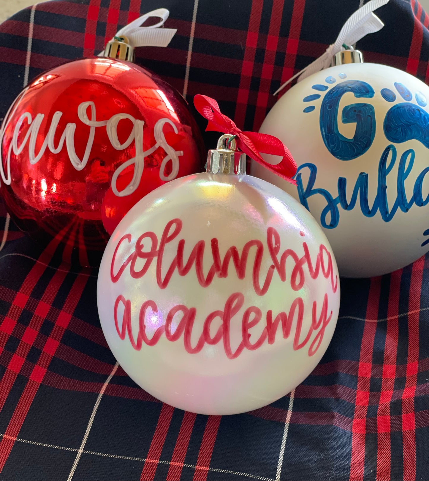 Hand-Painted Bulldog Ornaments