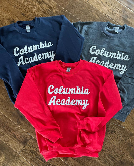 Columbia Academy Script Stitched Letter Crew