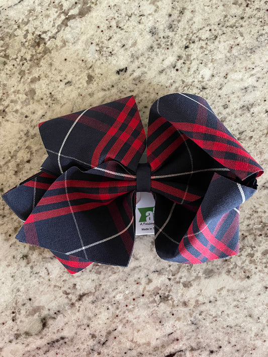 Uniform XLarge Plaid 4 Loop Bow Barrette
