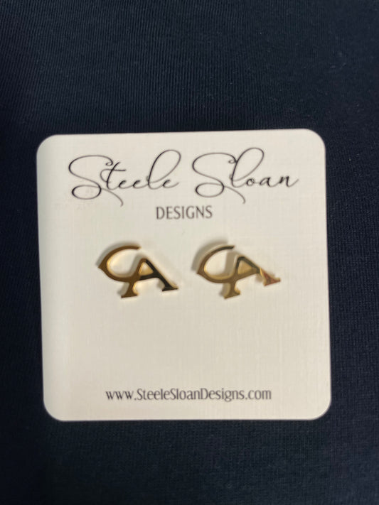 Stainless Steel CA Logo Earrings