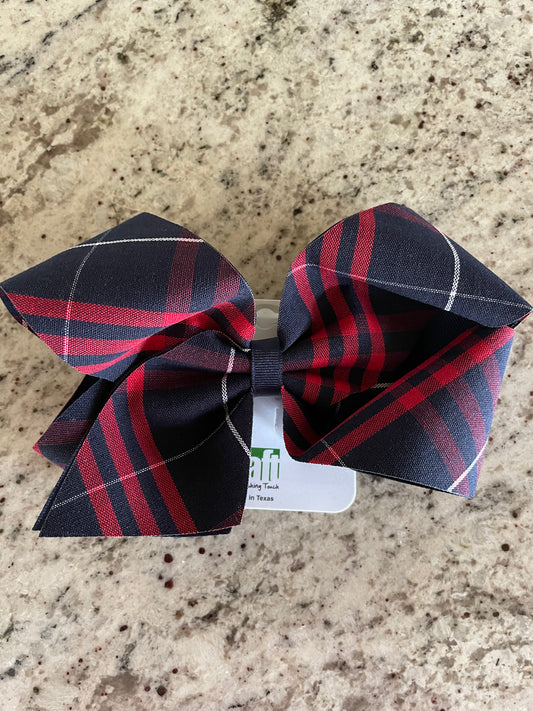 Uniform Plaid Medium 4 Loop Bow