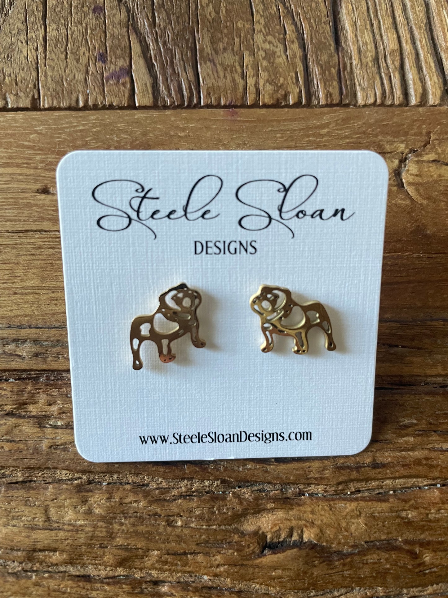Stainless Steel Bulldog Earrings