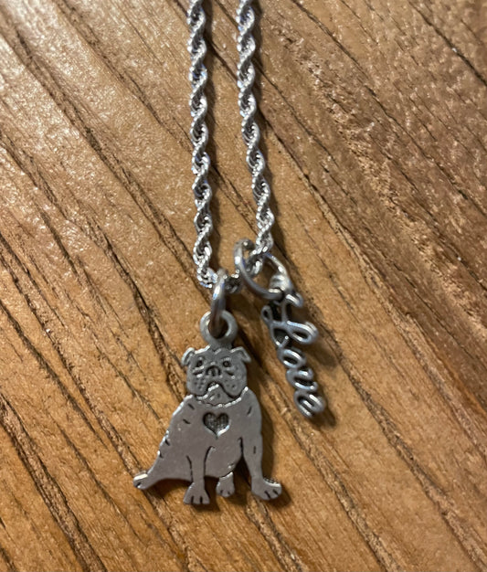 Bulldog Charm Necklace